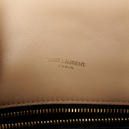 Saint Laurent Lambskin Quilted Toy Loulou Puffer Monogram Chain Satchel Nude Powder 6 of 11
