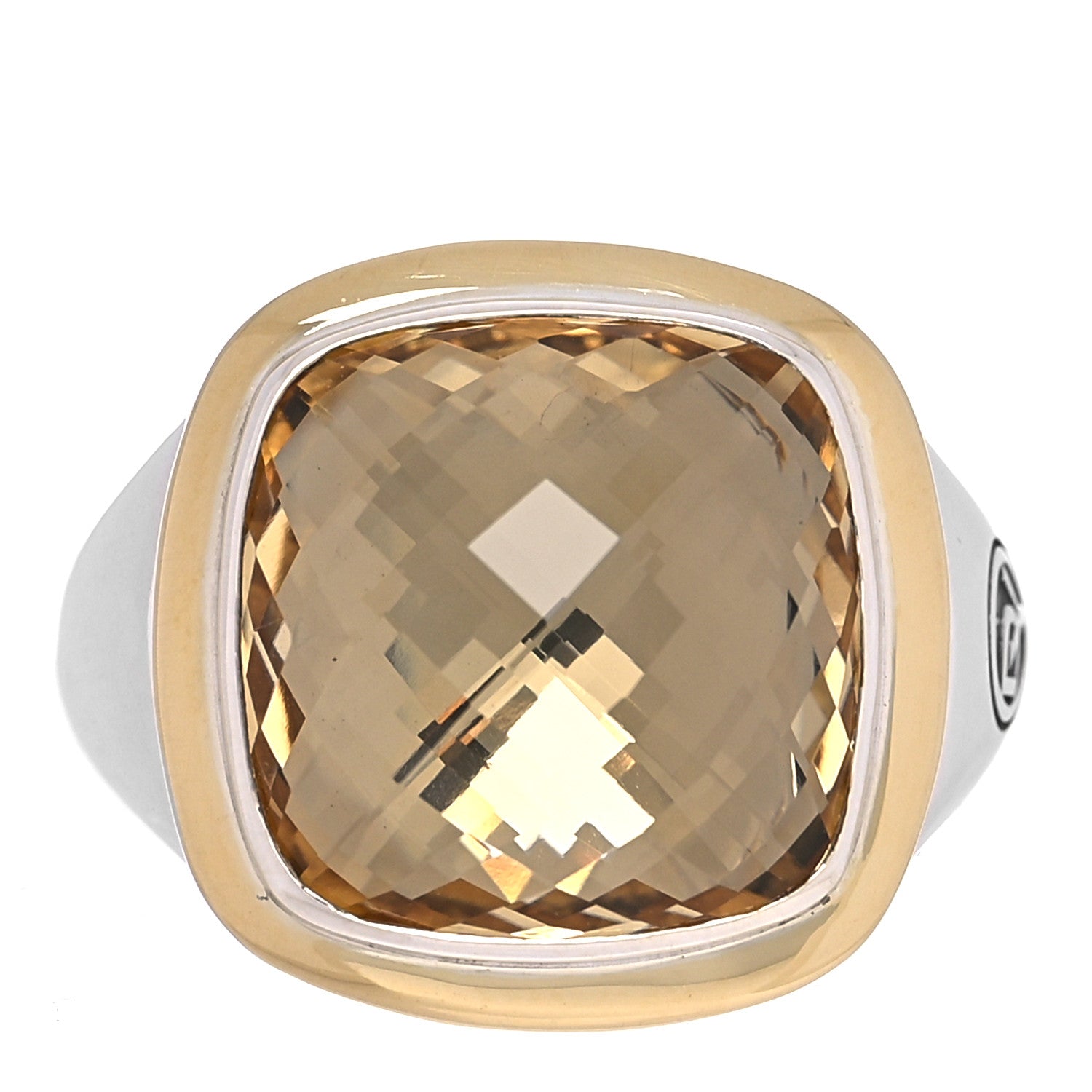 David Yurman Sterling Silver 18K Yellow Gold Citrine 14mm Albion Statement Ring 54 7 1 of 5