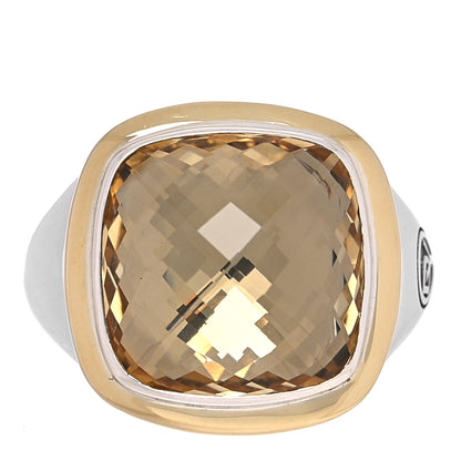 David Yurman Sterling Silver 18K Yellow Gold Citrine 14mm Albion Statement Ring 54 7 1 of 5