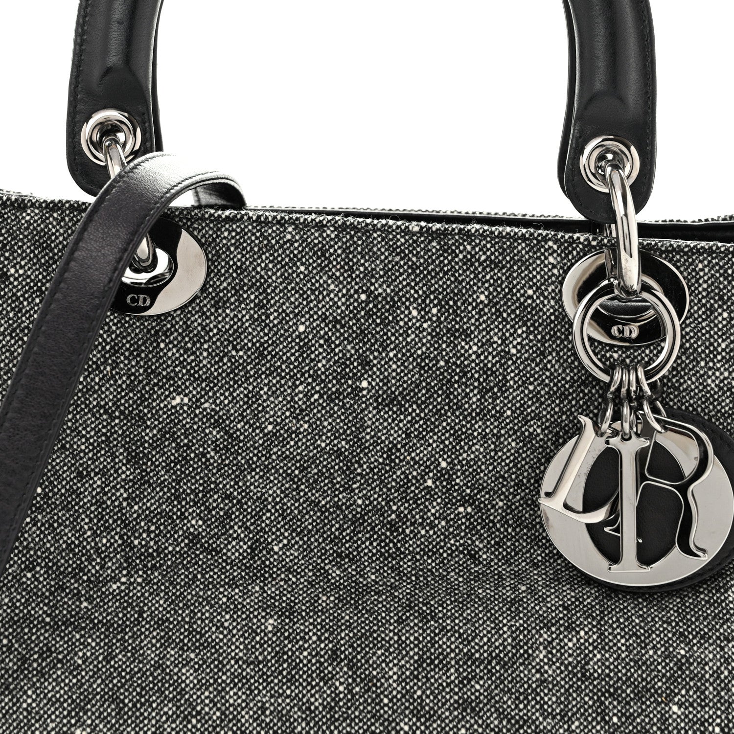 Christian Dior Canvas Medium Lady Dior Black 7 of 13
