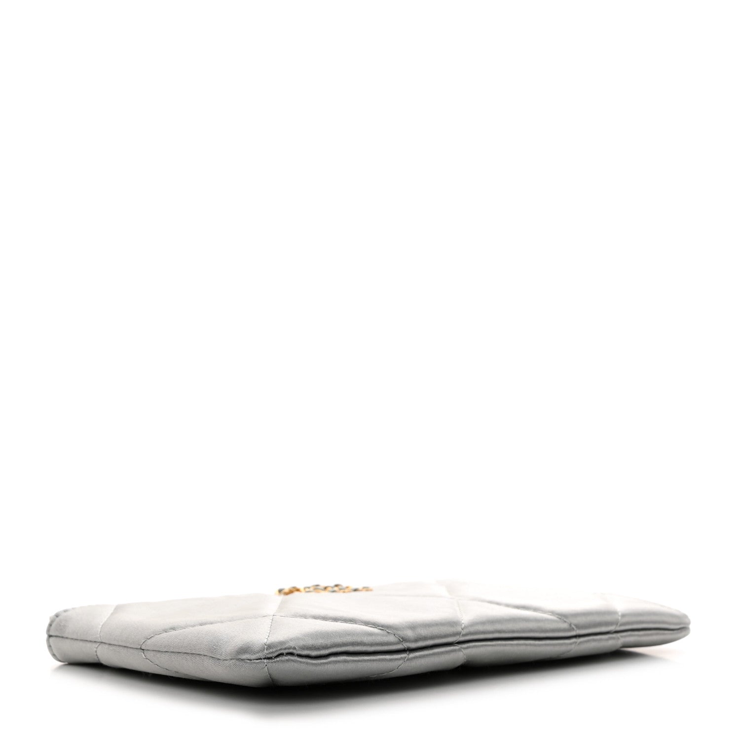 Chanel Satin Quilted Small Chanel 19 Pouch Gray 4 of 8