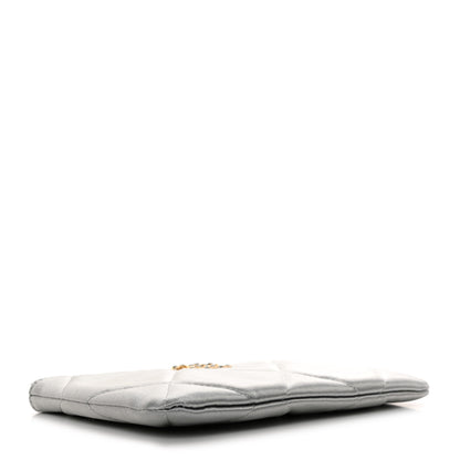 Chanel Satin Quilted Small Chanel 19 Pouch Gray 4 of 8