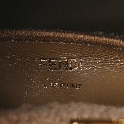 Fendi Curly Shearling Shiny Nappa Small Peekaboo I SEE U Satchel Camel 6 of 8