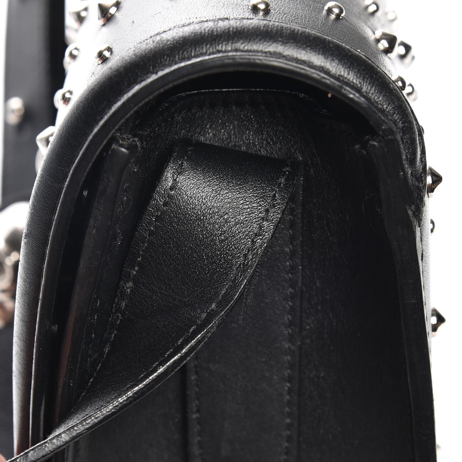 Alexander McQueen Calfskin Studded Small Padlock Crossbody Bag Black 12 of 12