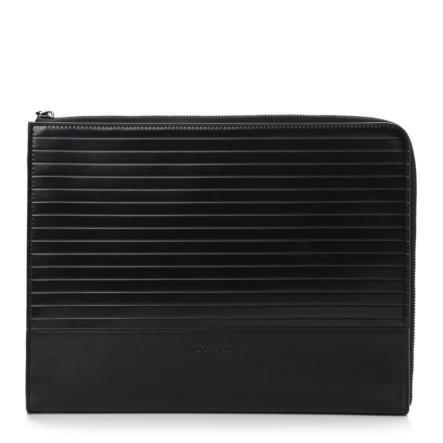 Christian Dior HOMME Calfskin Ribbed Document Holder Black 1 of 11