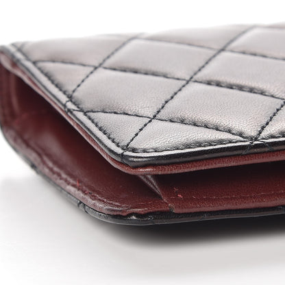 Chanel Lambskin Quilted Yen Wallet Black 9 of 11