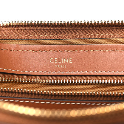 Celine Triomphe Canvas Calfskin Boston Bag Tan 6 of 11