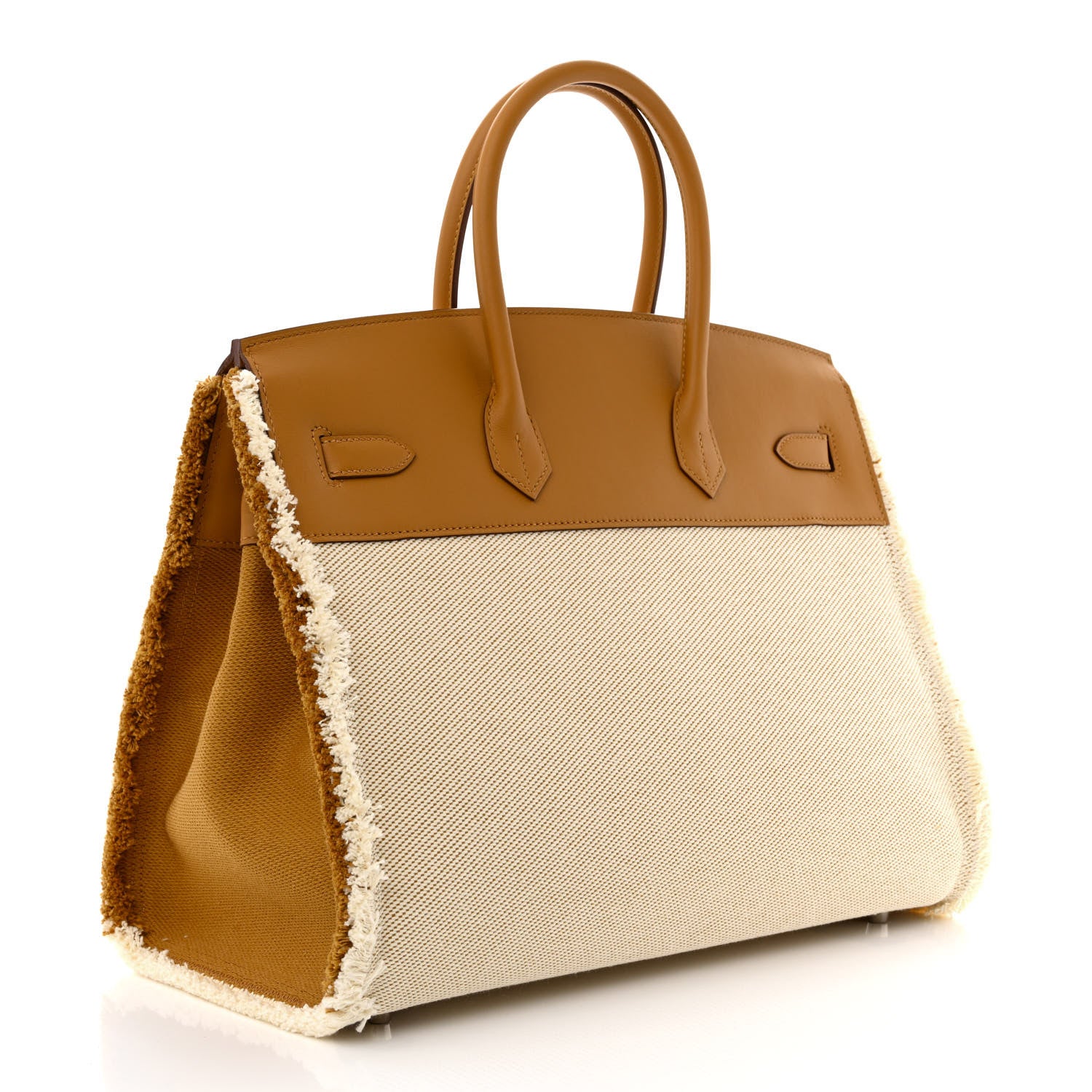 Hermes Swift Twill H Fray Fray Birkin 35 Sesame Ecru 3 of 11