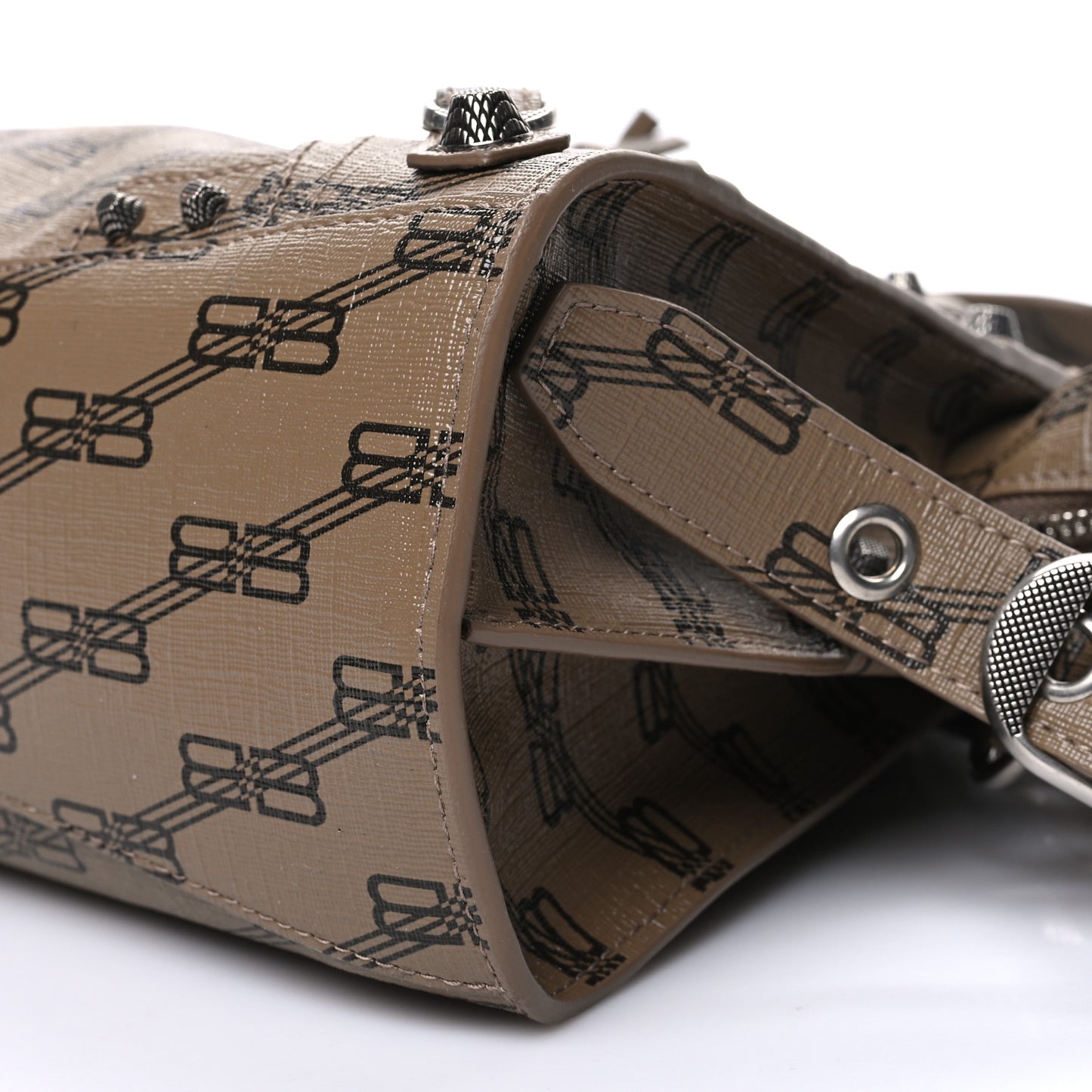 Coated Canvas BB Monogram Neo Cagole Handbag XS Beige Brown