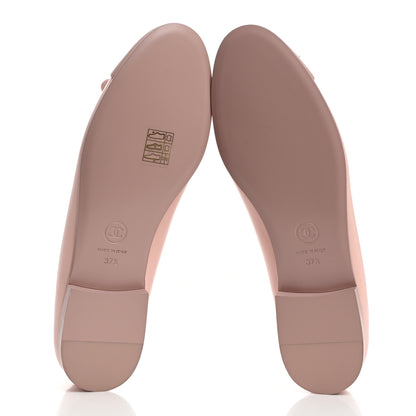 Chanel Lambskin Cap Toe CC Ballerina Flats 37.5 Light Pink Dark Pink 5 of 9