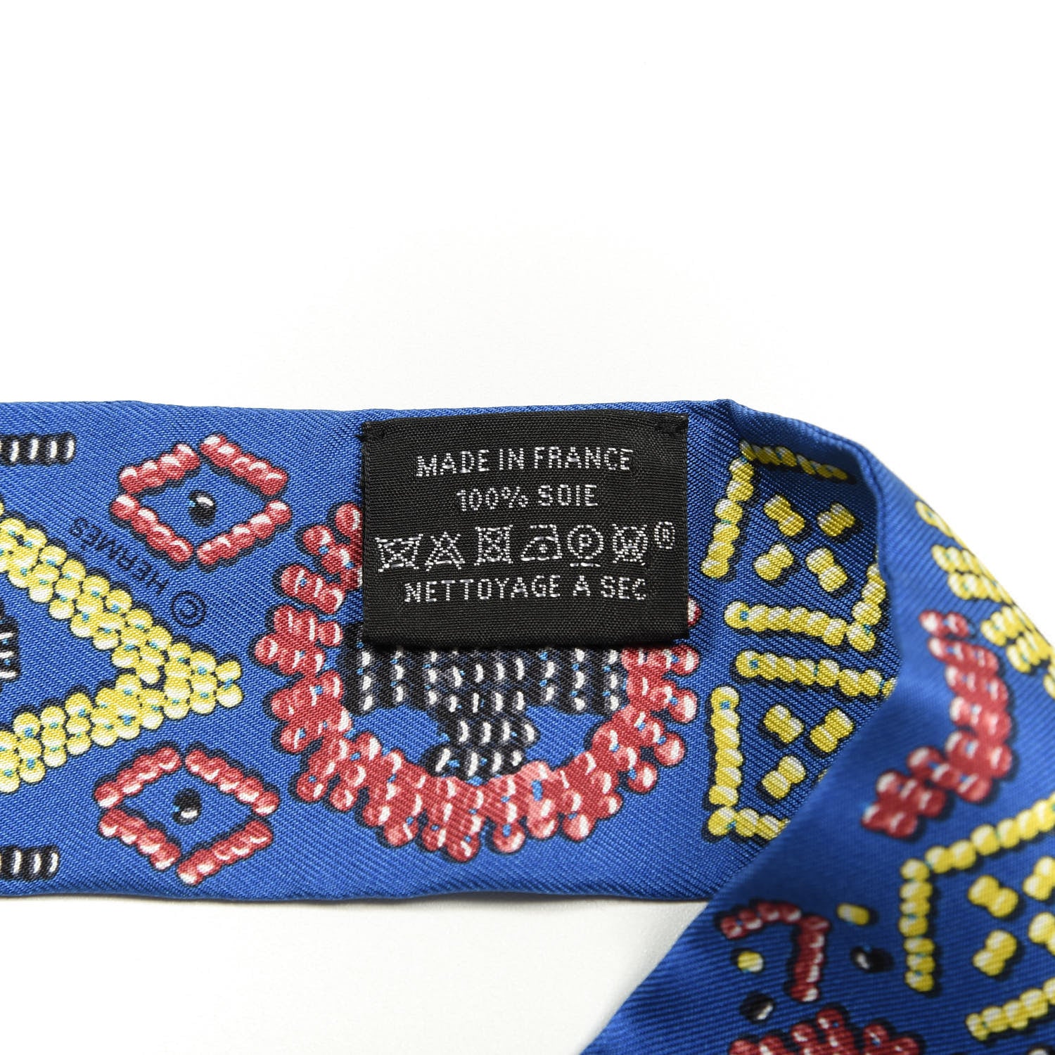 Hermes Silk Kelly En Perles Twilly Bleu Royal Jaune Framboise 2 of 3