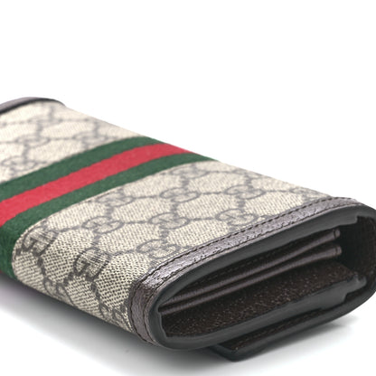 Gucci GG Supreme Monogram Web Ophidia Continental Wallet Brown 11 of 12