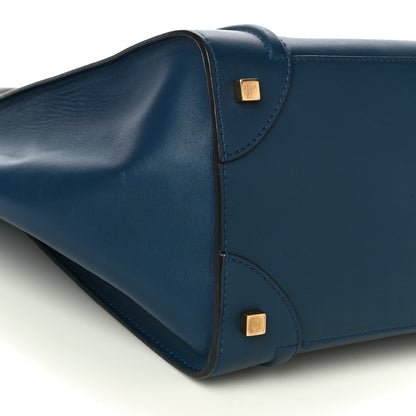 Celine Smooth Calfskin Mini Bi-Color Luggage Ocean Blue 7 of 11