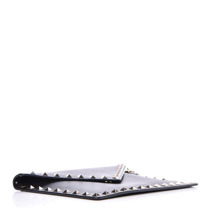 Valentino Garavani Vitello Medium Rockstud Envelope Flat Wristlet Pouch Black 4 of 9