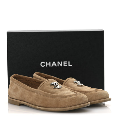 Chanel Suede Calfskin CC Loafers 41 Dark Beige 12 of 12