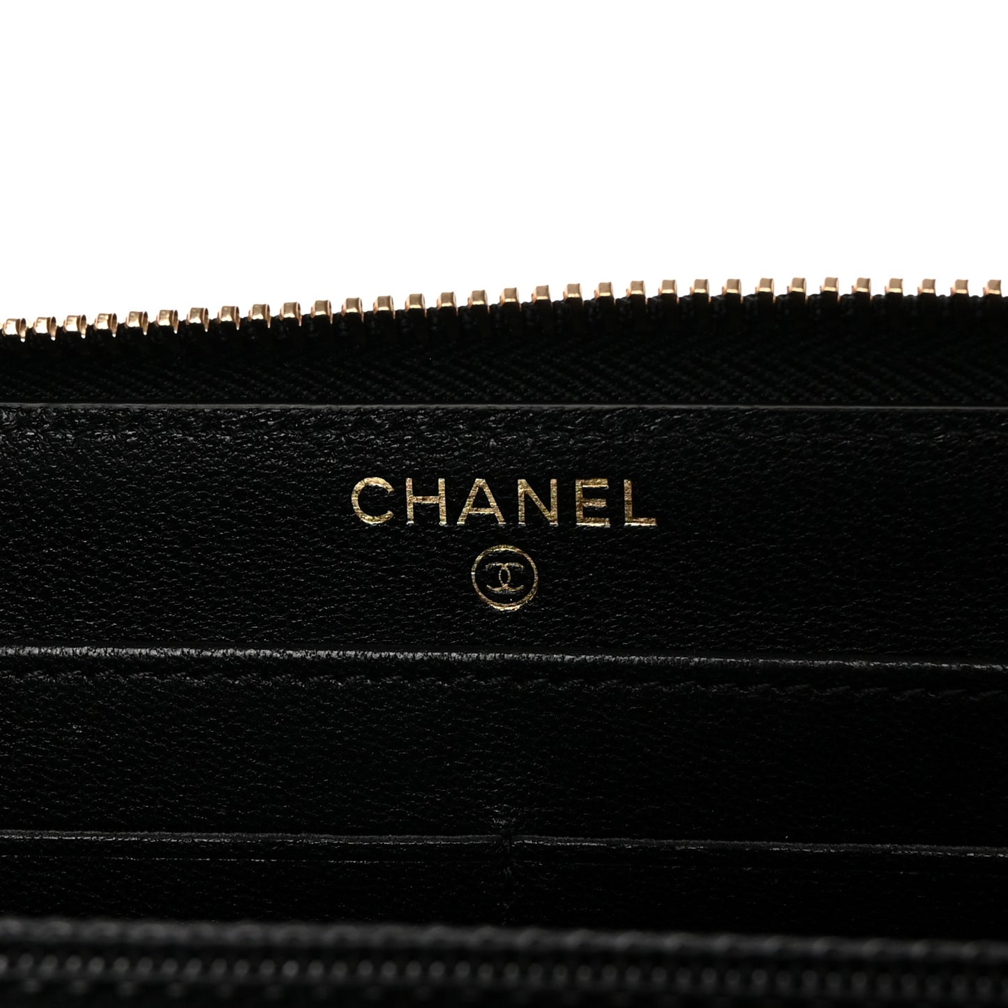 Sheepskin Chevron Quilted Mademoiselle Vintage Zip Around Wallet Black