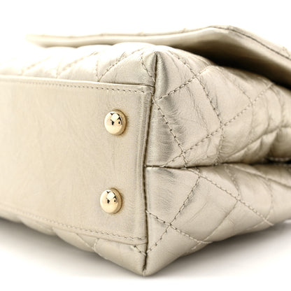 Chanel Metallic Aged Calfskin Quilted Mini Coco Handle Flap Gold 10 of 11