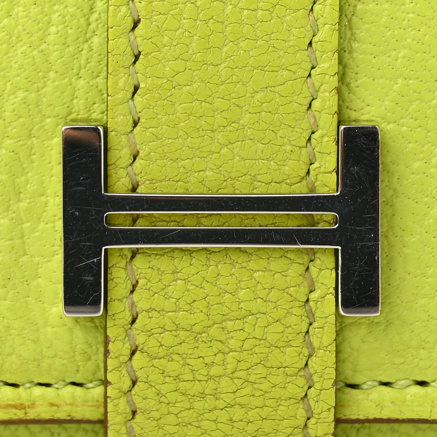 Hermes Chevre Mysore Tri-Fold Bearn Wallet Lime 14 of 15
