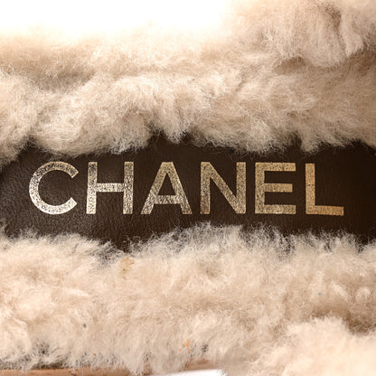 Chanel Suede Calfskin Shearling Turn Lock Clogs 38 Green 7 of 13