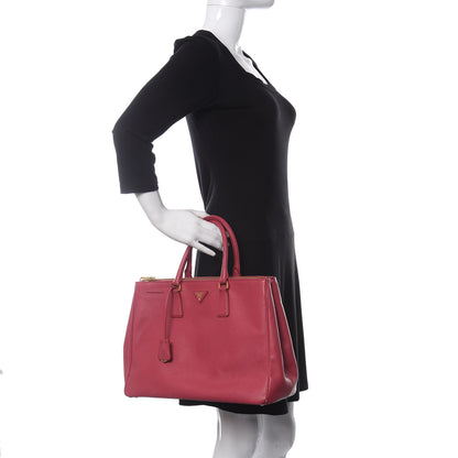 Prada Saffiano Large Galleria Double Zip Tote Peonia 2 of 14