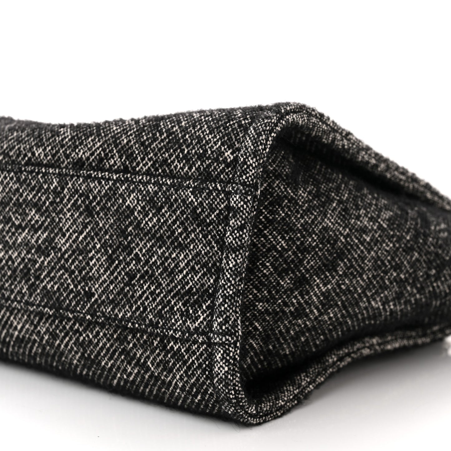Mixed Fibers Calfskin Small Deauville Tote Black