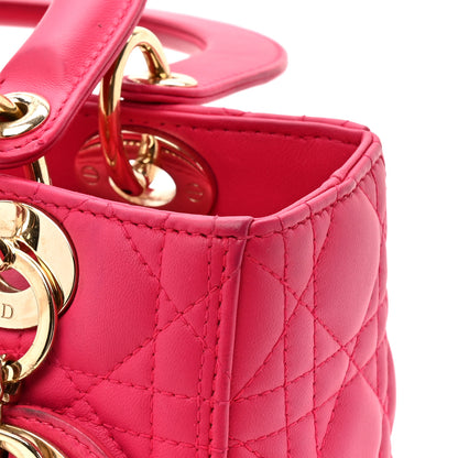 Christian Dior Lambskin Cannage Medium Lady Dior Fuchsia 15 of 16