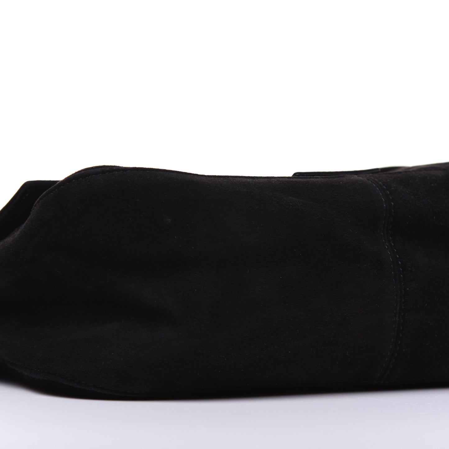 Suede Calfskin Mama Baguette Black