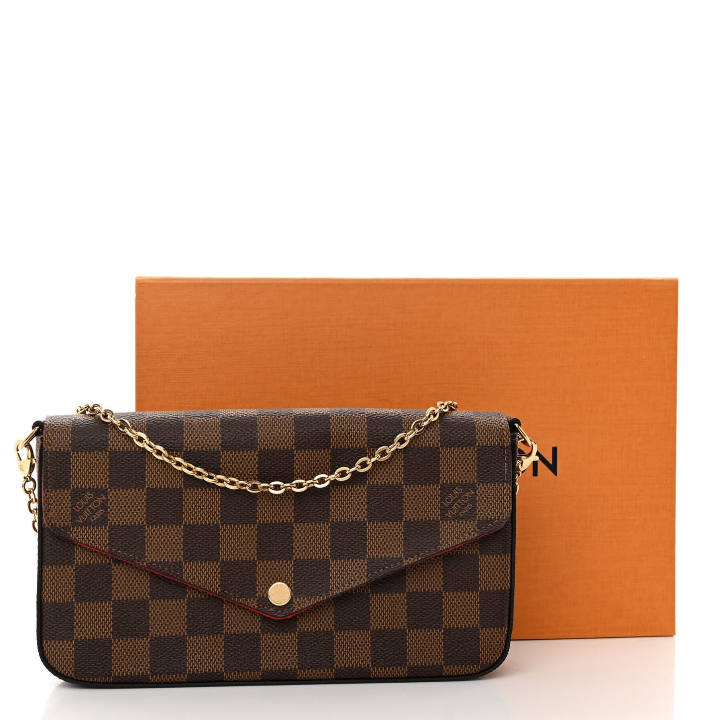 Damier Ebene Pochette Felicie Chain Wallet