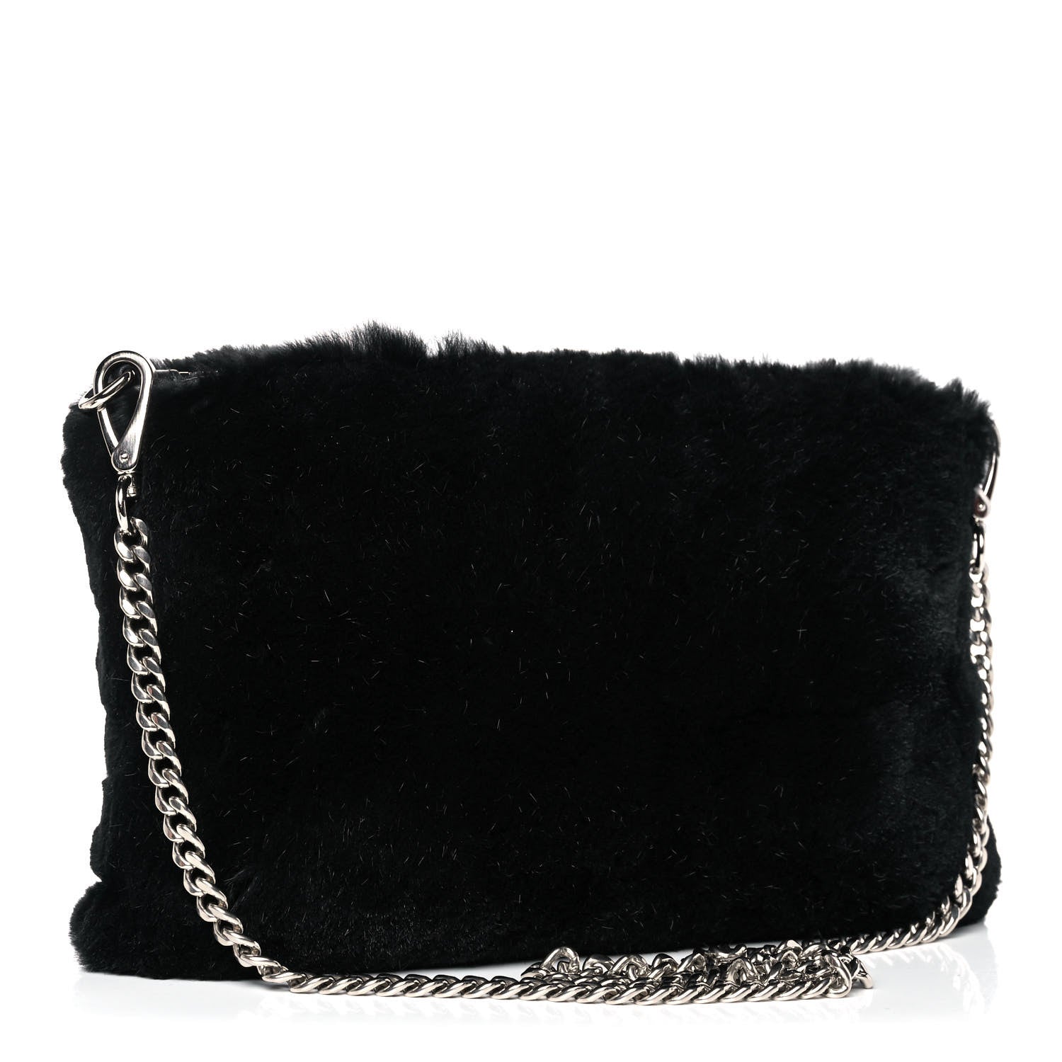 Miu Miu Rabbit Fur Embellished Crossbody Black 3 of 13