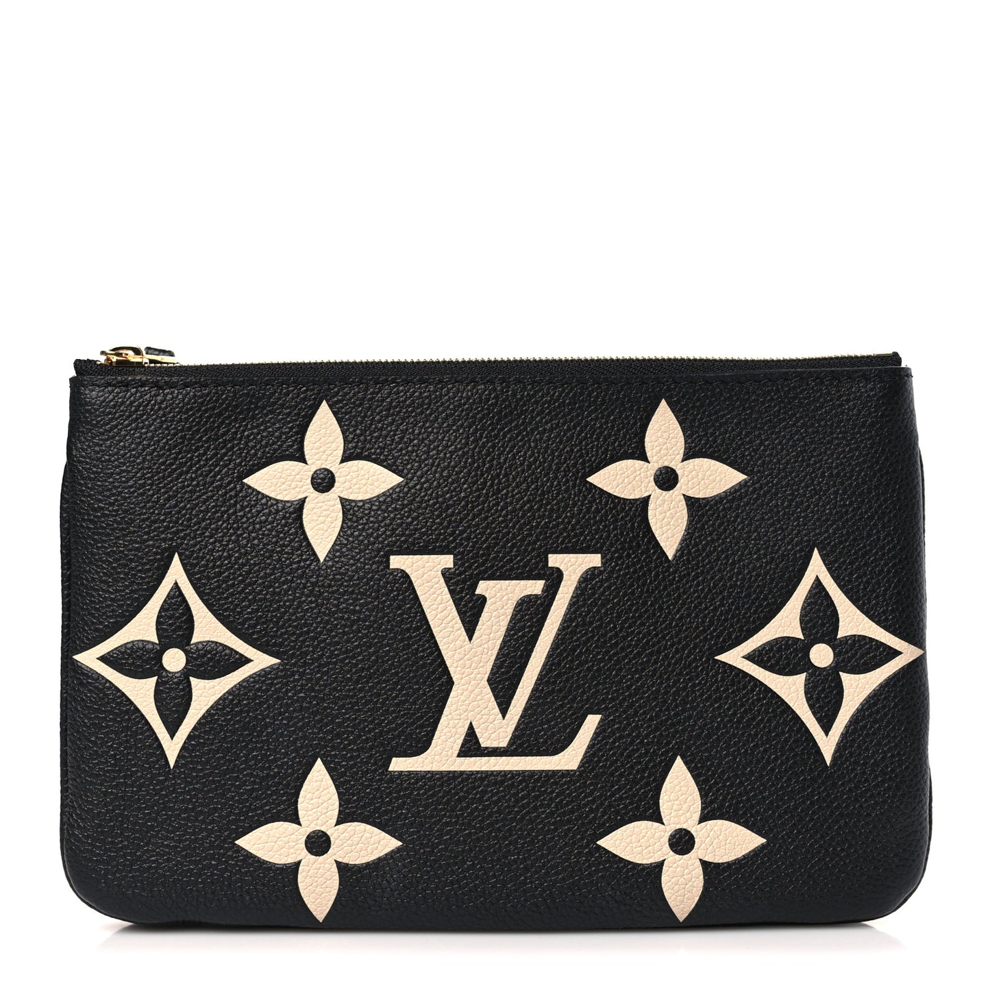 Empreinte Monogram Giant Double Zip Pochette Black Cream