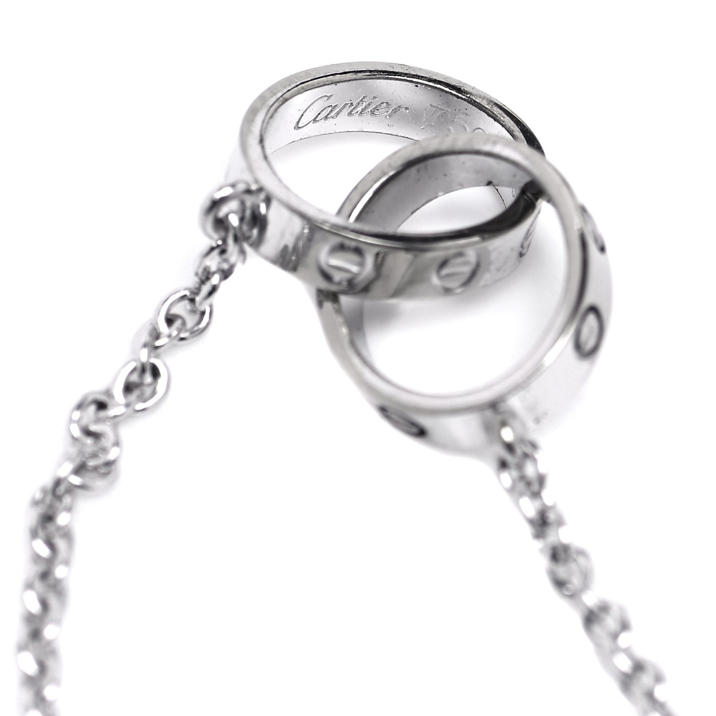 18K White Gold Interlocking LOVE Necklace