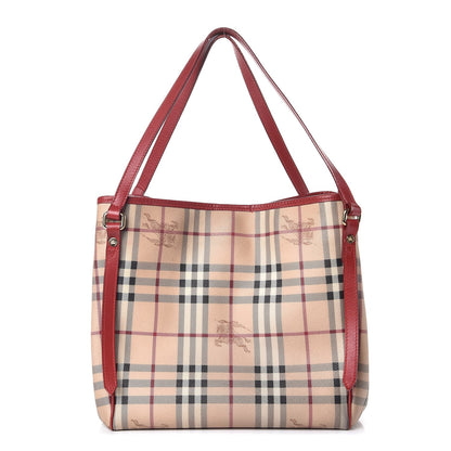 Burberry Haymarket Check Small Canterbury Tote Military Red 1 of 9