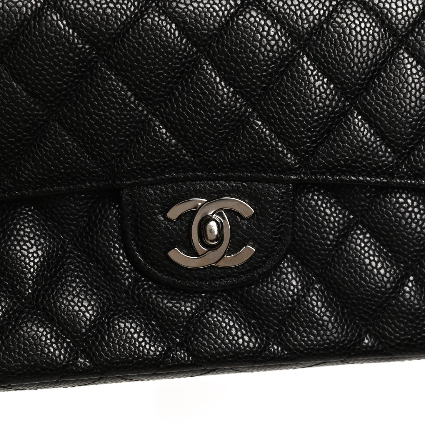 Caviar Quilted Small Double Flap Black