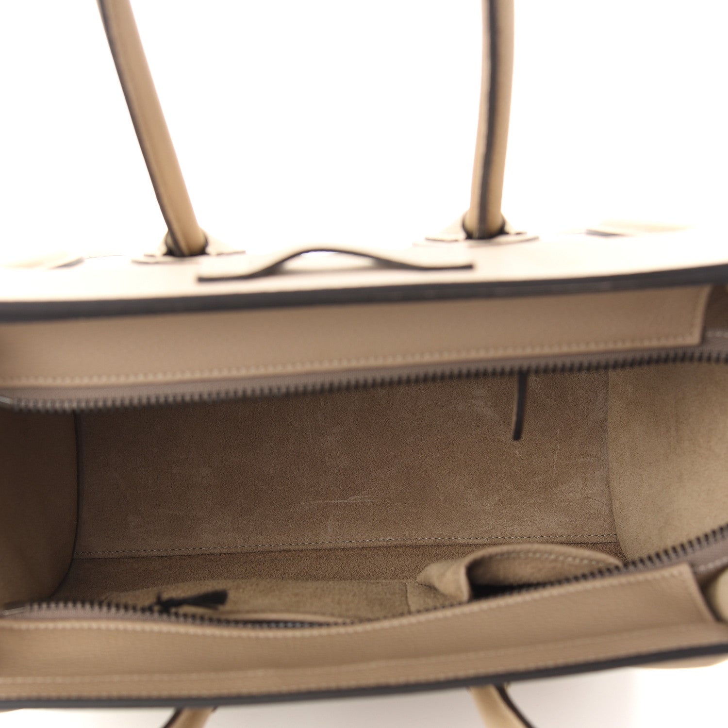 Celine Drummed Calfskin Micro Luggage Dune 5 of 8