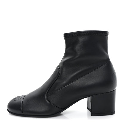 Chanel Stretch Lambskin Cap Toe CC Uniform Short Boots 39 Black 1 of 9