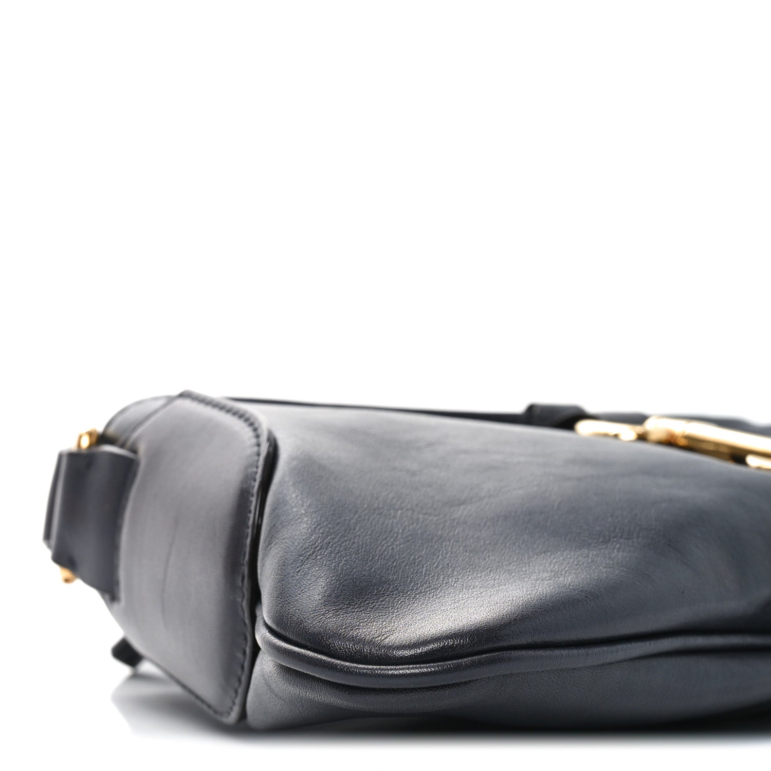 Chloe Soft Calfskin Kerala 25 Shoulder Bag Black Navy 9 of 10