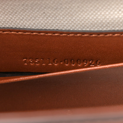 Gucci New Canvas Charisma Calfskin Crystal GG Monogram Small Bamboo 1947 Top Handle Bag Camel Ebony 7 of 10