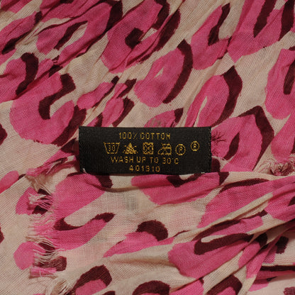 Louis Vuitton Cotton Leopard Pareo Blanc Corail 6 of 7