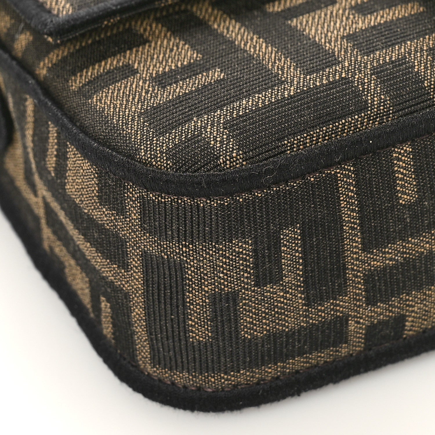 Fendi Fabric Jacquard FF 1974 Mini Baguette Tobacco Moro Black 7 of 8