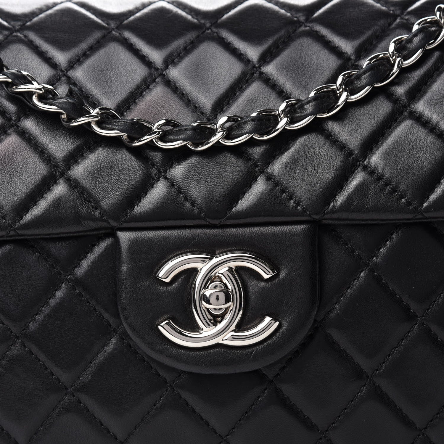 Chanel Lambskin Quilted Maxi Single Flap Black 10 of 11