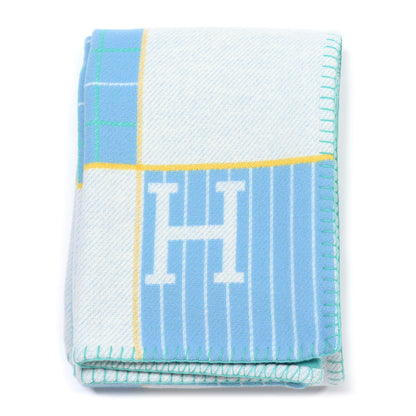 Hermes Wool Cashmere Avalon Passe-Passe Blanket Bleuet 1 of 3