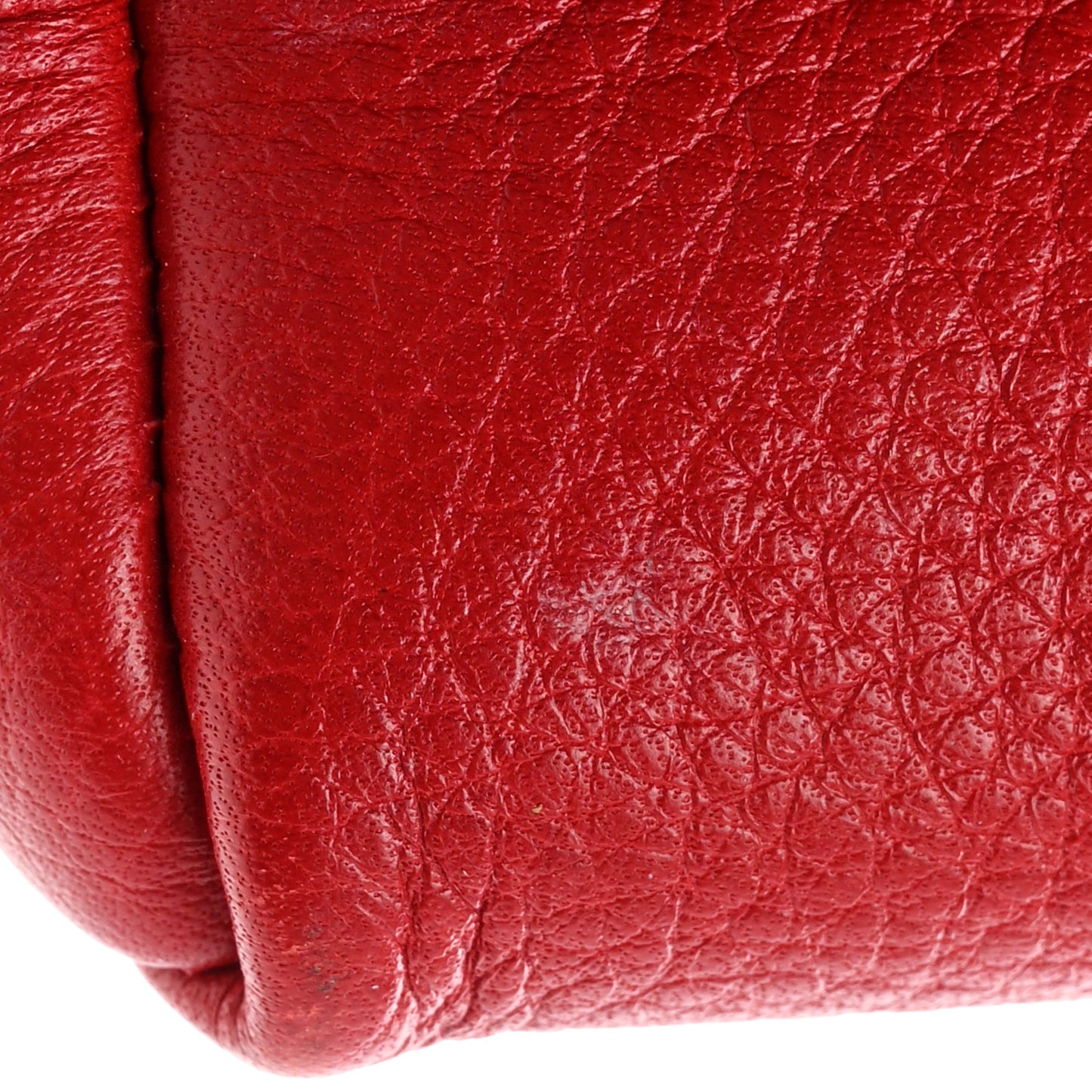 Pebbled Calfskin Soho Small Cosmetic Case Red