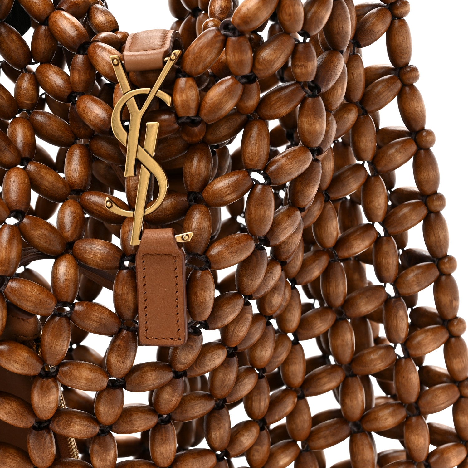Saint Laurent Wood Bead Large Le 5 A 7 Soft Hobo Light Wood 8 of 10