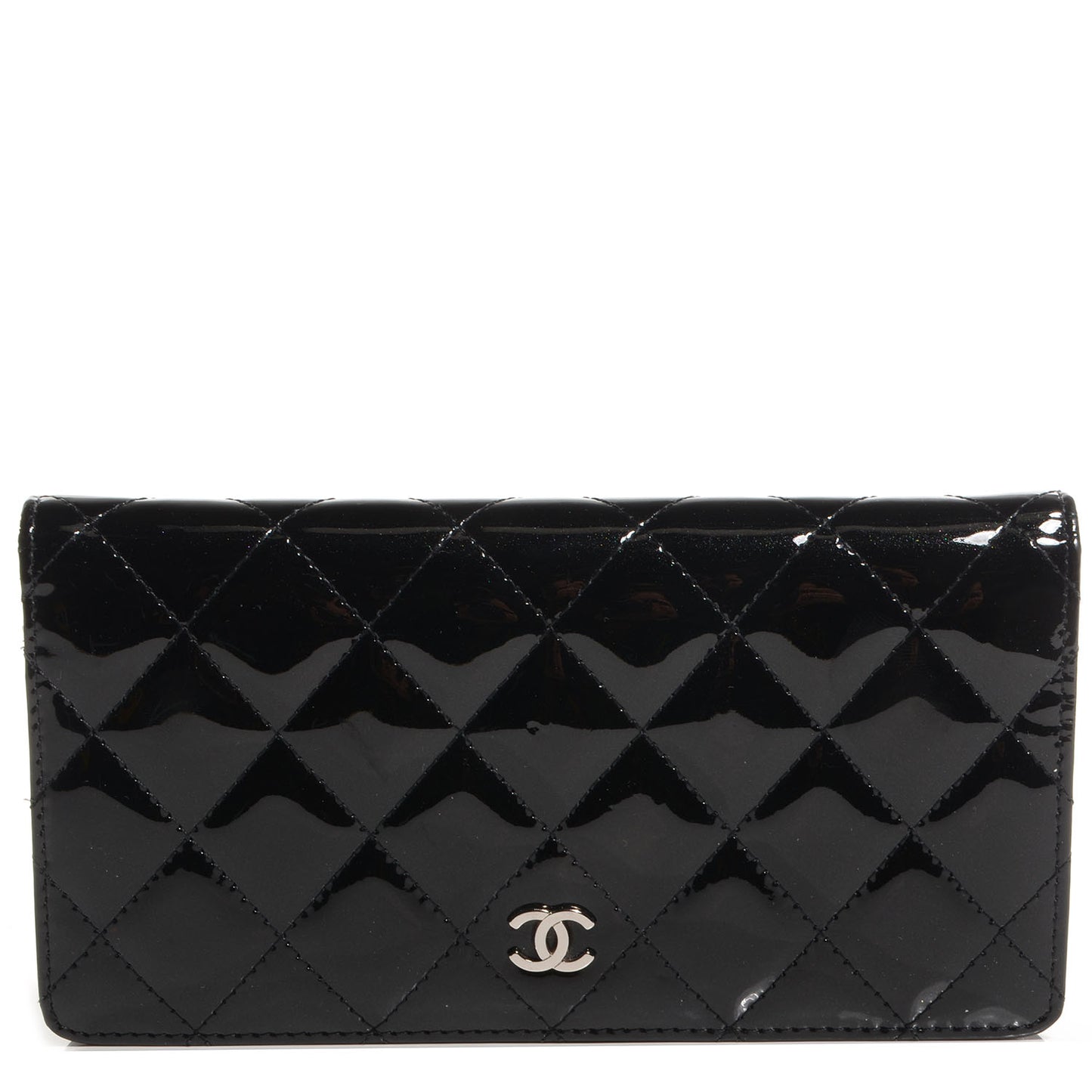 Glitter Patent Yen Wallet Black