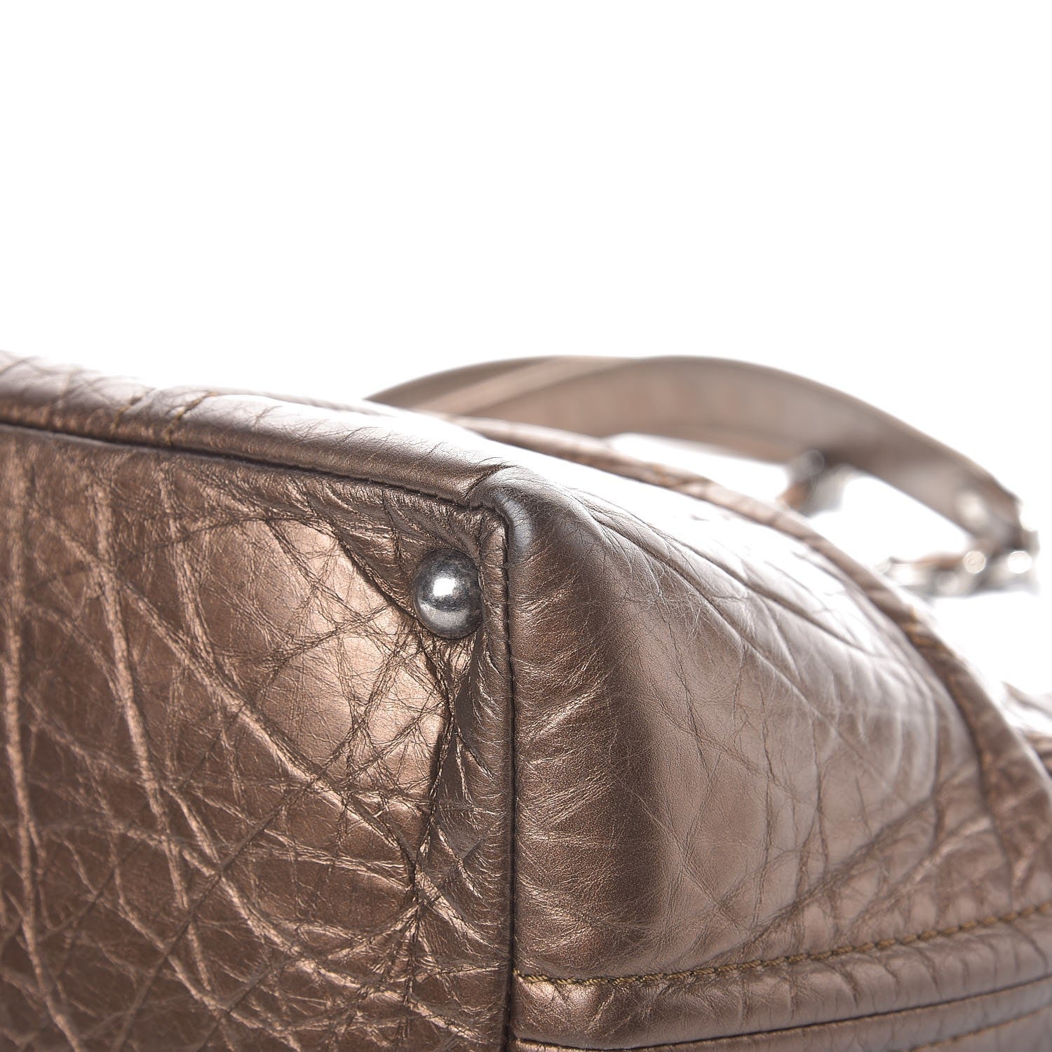 Chanel Metallic Aged Calfskin Small Shopping In Moscow Tote Bronze 10 of 11