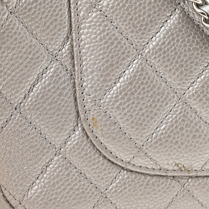 Chanel Metallic Caviar Quilted Small CC Filigree Flap Silver 12 of 12