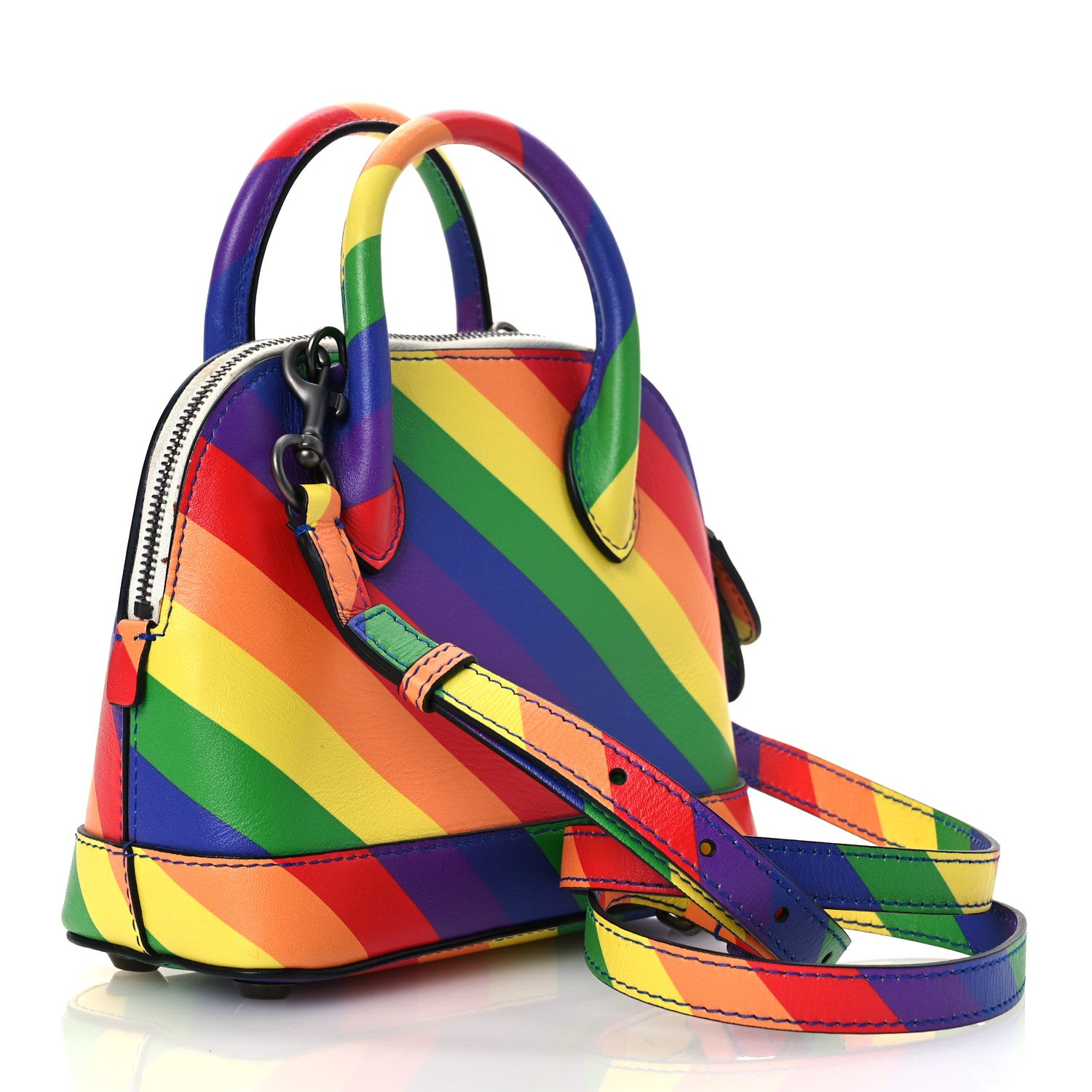 Balenciaga Smooth Calfskin Logo Rainbow XXS Ville Top Handle Bag Multicolor 2 of 16