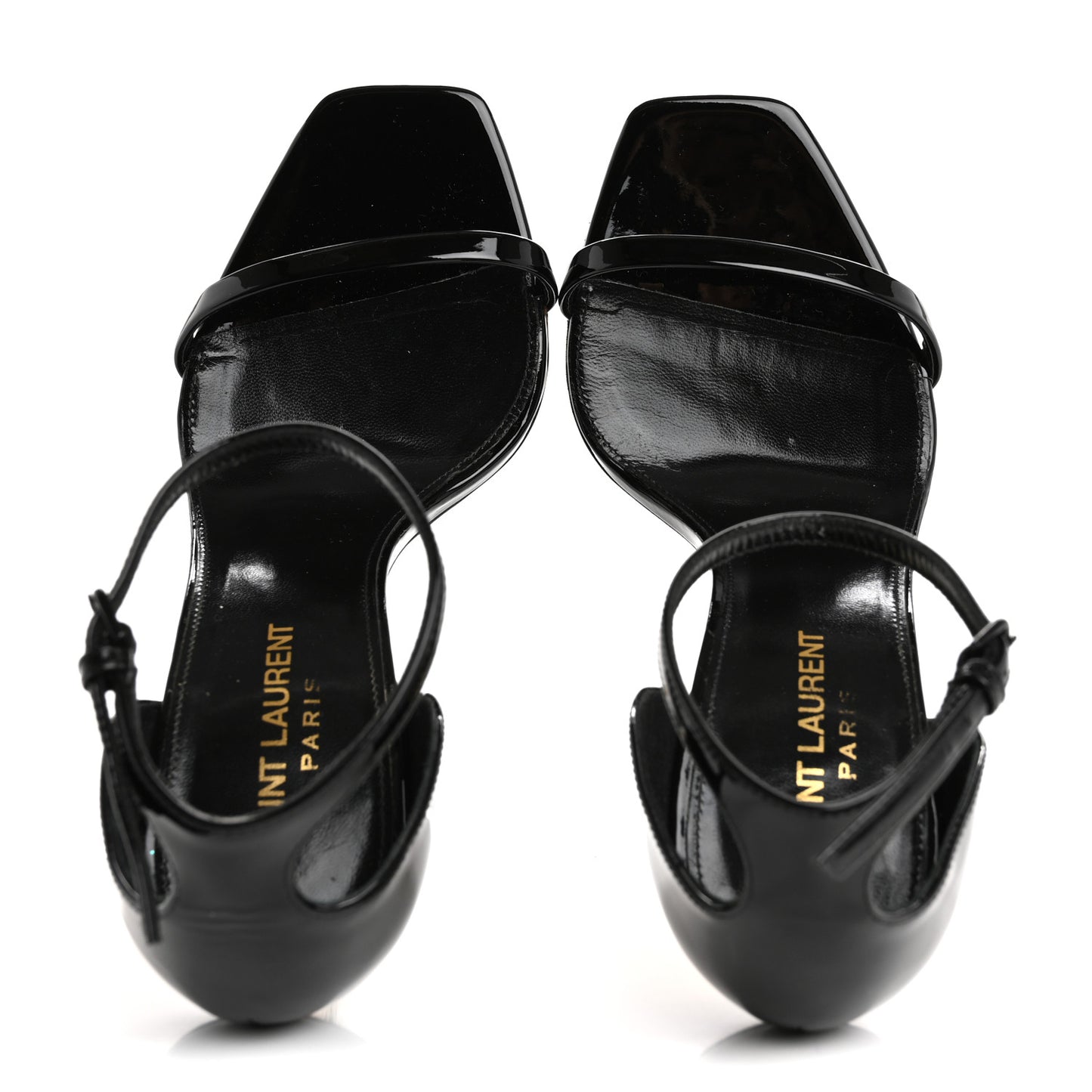 Patent Calfskin Opyum 110 Sandals 37 Black Gold
