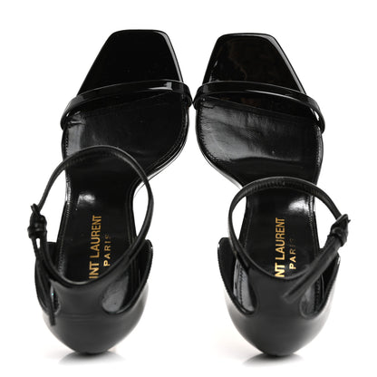 Saint Laurent Patent Calfskin Opyum 110 Sandals 37 Black Gold 2 of 10