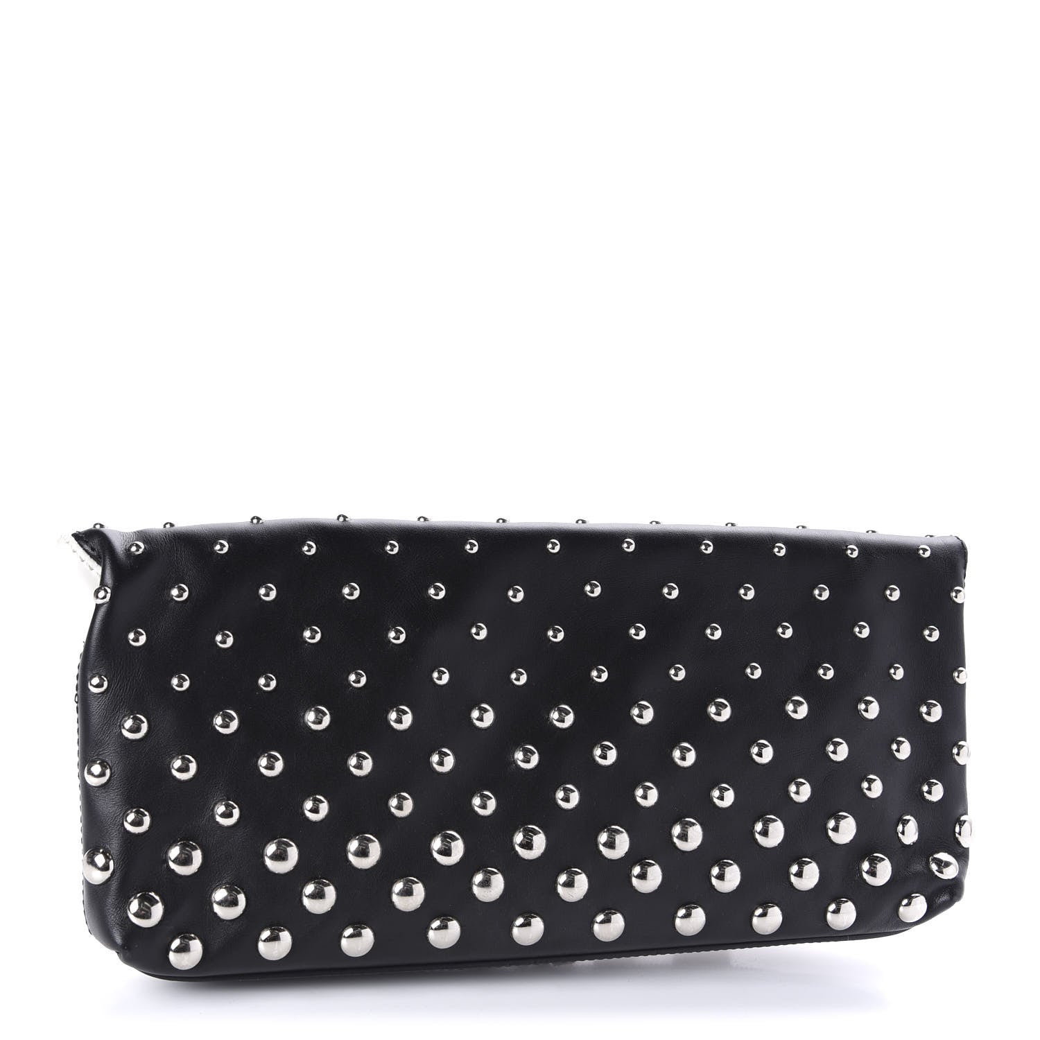 Alexander McQueen Calfskin Studded Padlock Skull Clutch Black 3 of 13